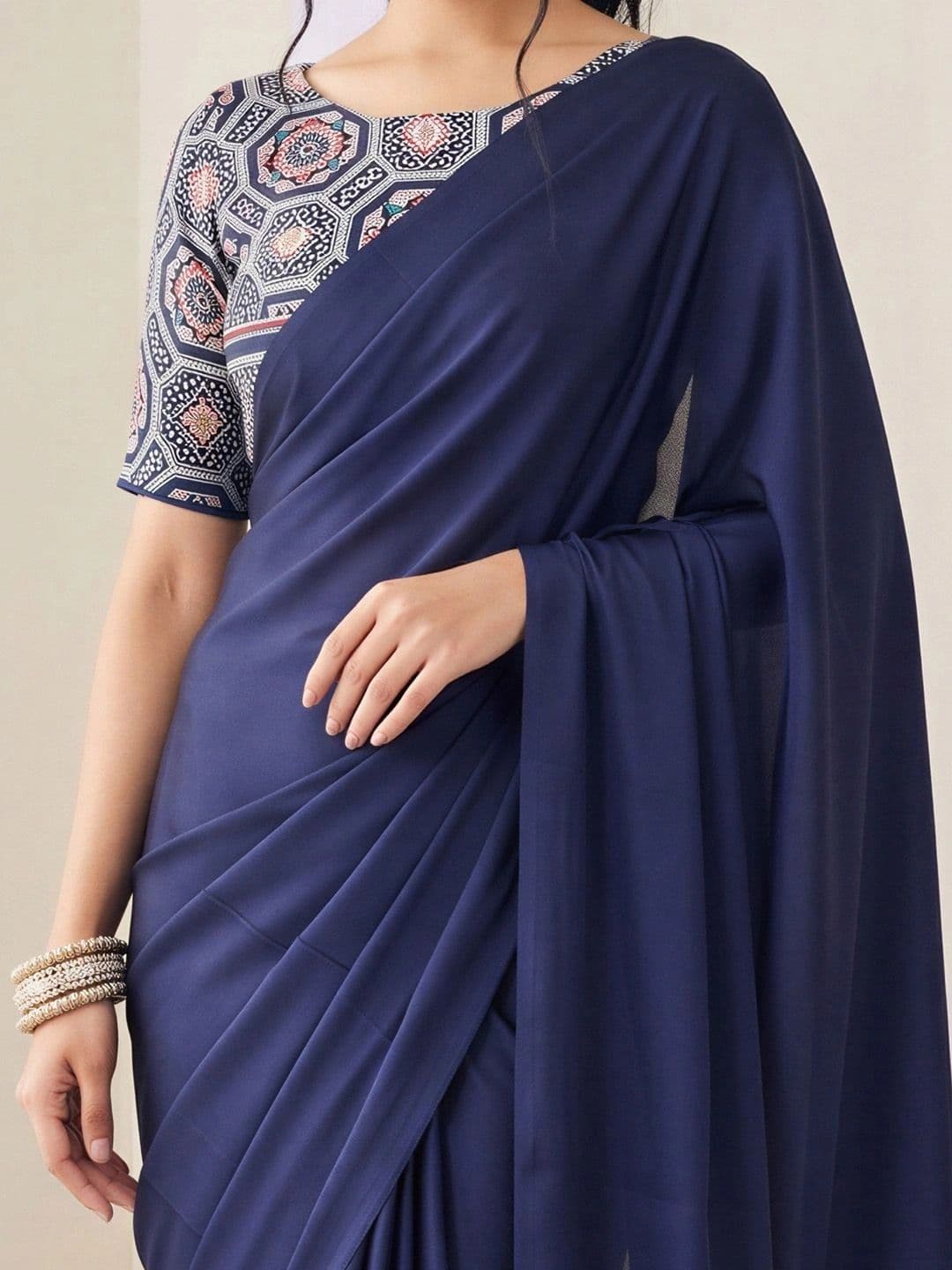 Anouk Satin Designer Saree thumbnail 7