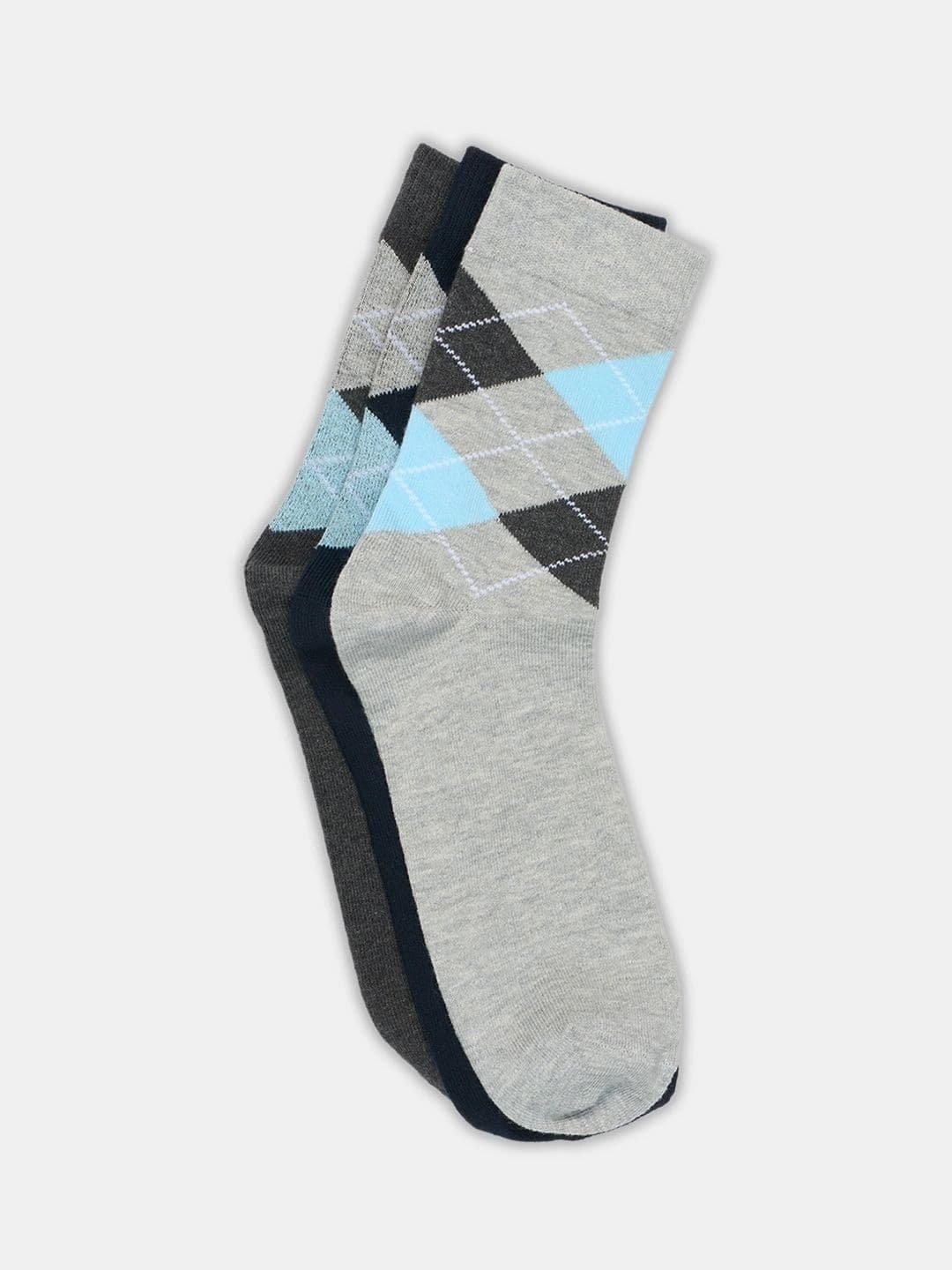 Urban Ranger by pantaloons Men Pack of 3 Cotton Blend Assorted Patterned Calf Length Socks thumbnail 3
