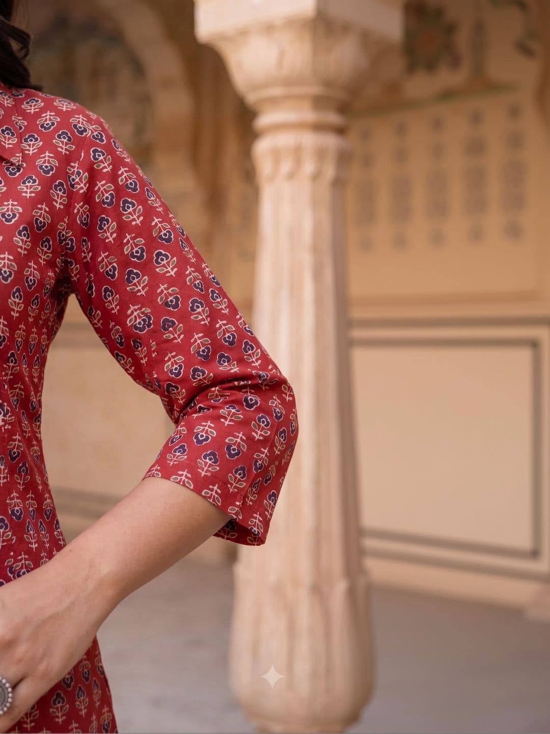 KALINI Women Ethnic Motifs Printed Regular Pure Cotton Kurta with Palazzos thumbnail 7