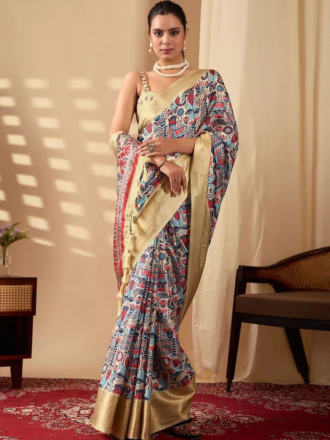 Moda Rapido Zari Silk Blend Designer Saree thumbnail 2