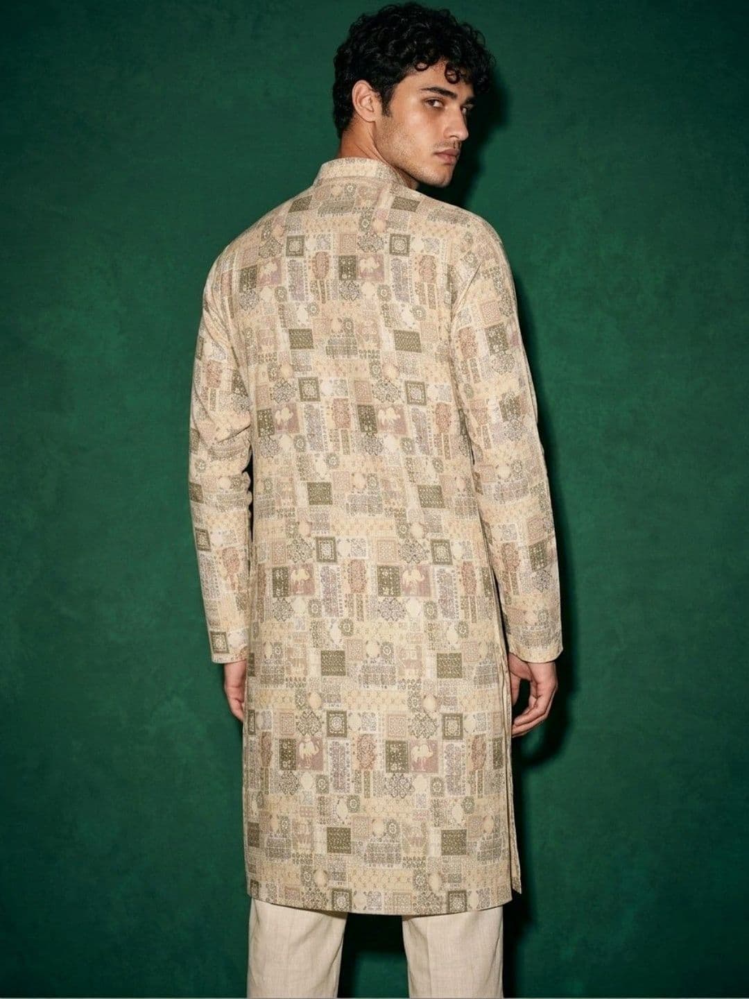 DRIP CHOWK Men Ethnic Motifs Printed Jacquard Kurta thumbnail 2