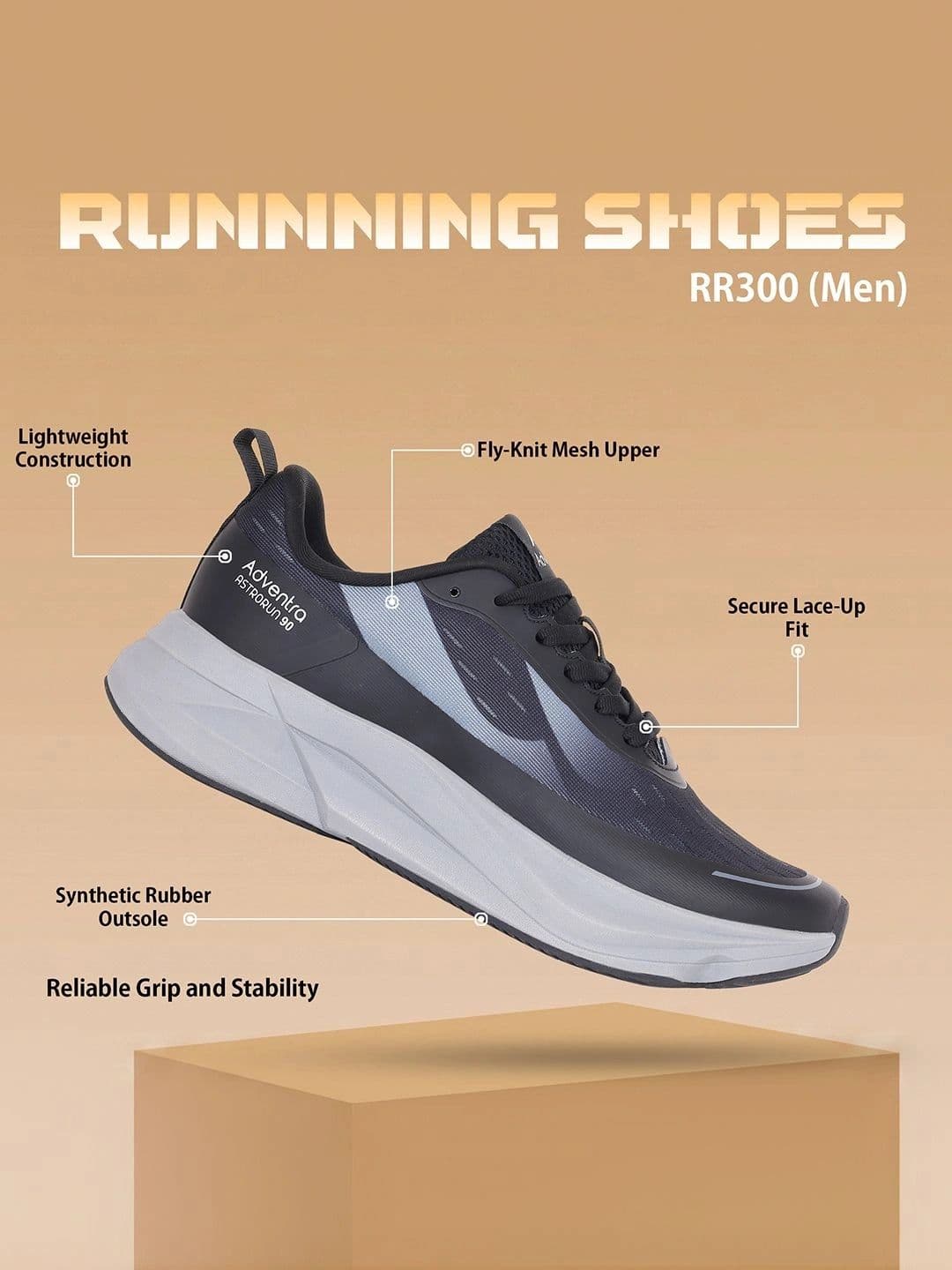 Adventra Sports Men Mesh Running Shoes thumbnail 6