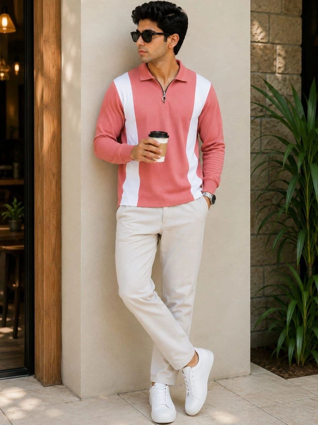 Blushme Men Colourblocked Polo Collar T-shirt thumbnail 3