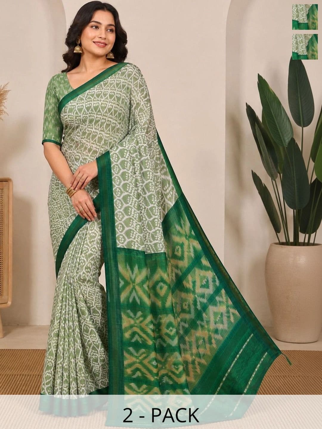 Madhav Kreation Linen Blend Mysore Silk Saree - view 1