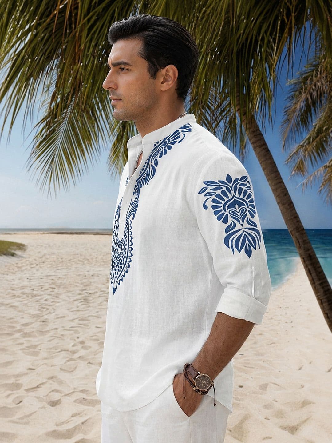 Anouk Men Ethnic Motifs Printed Kurta thumbnail 3