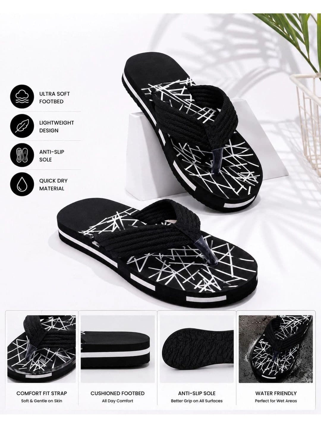 ENRIZZ Men Printed Thong Flip-Flops thumbnail 5