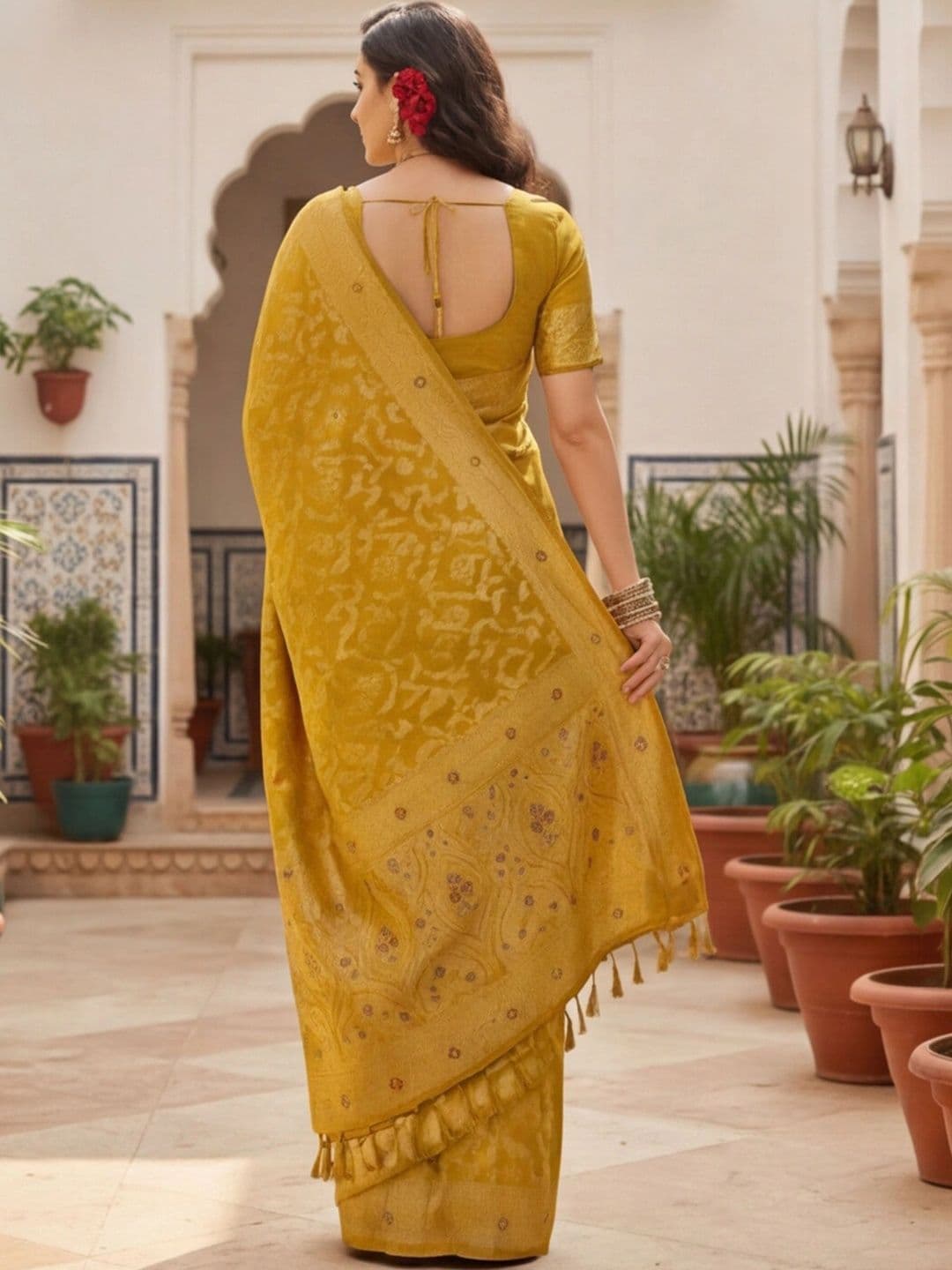 Anouk Rustic Woven Design Zari Silk Blend Designer Kanjeevaram Saree thumbnail 6