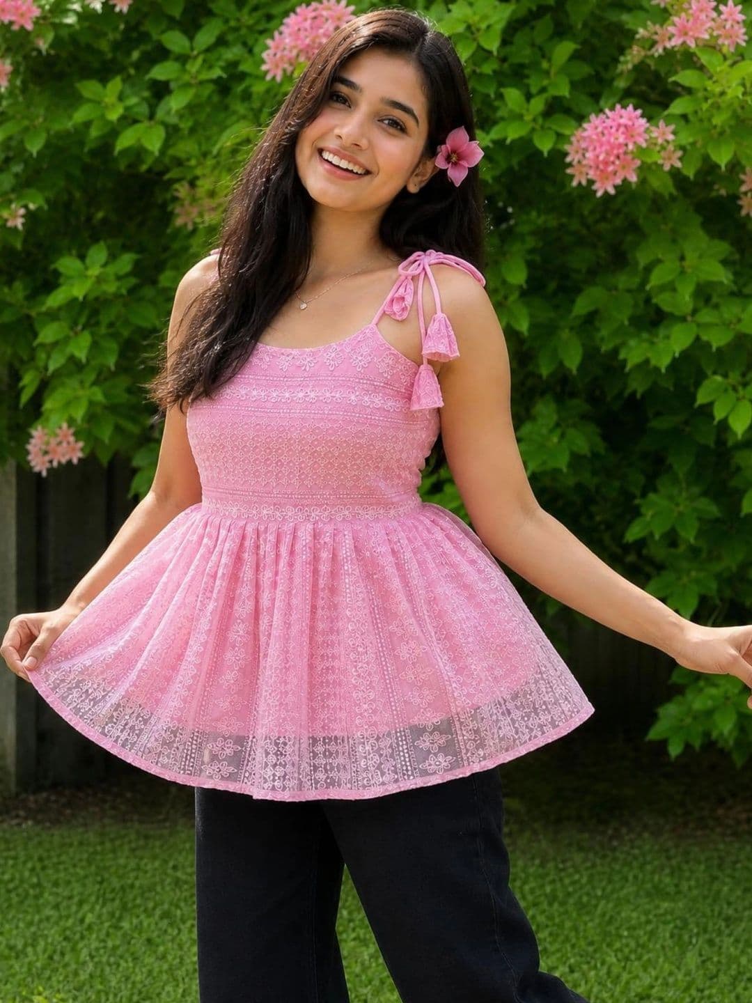 Youthnic Ethnic Motifs Embroidered Chikankari Chikankari Empire Kurti - view 1