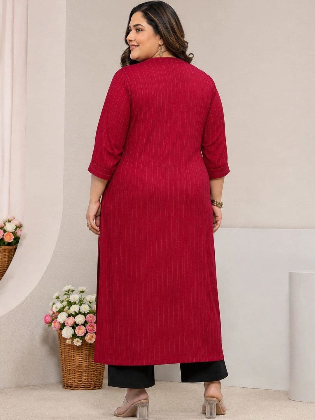 EXTRA LOVE BY LIBAS Women Three Quarter Sleeves Kurta thumbnail 3