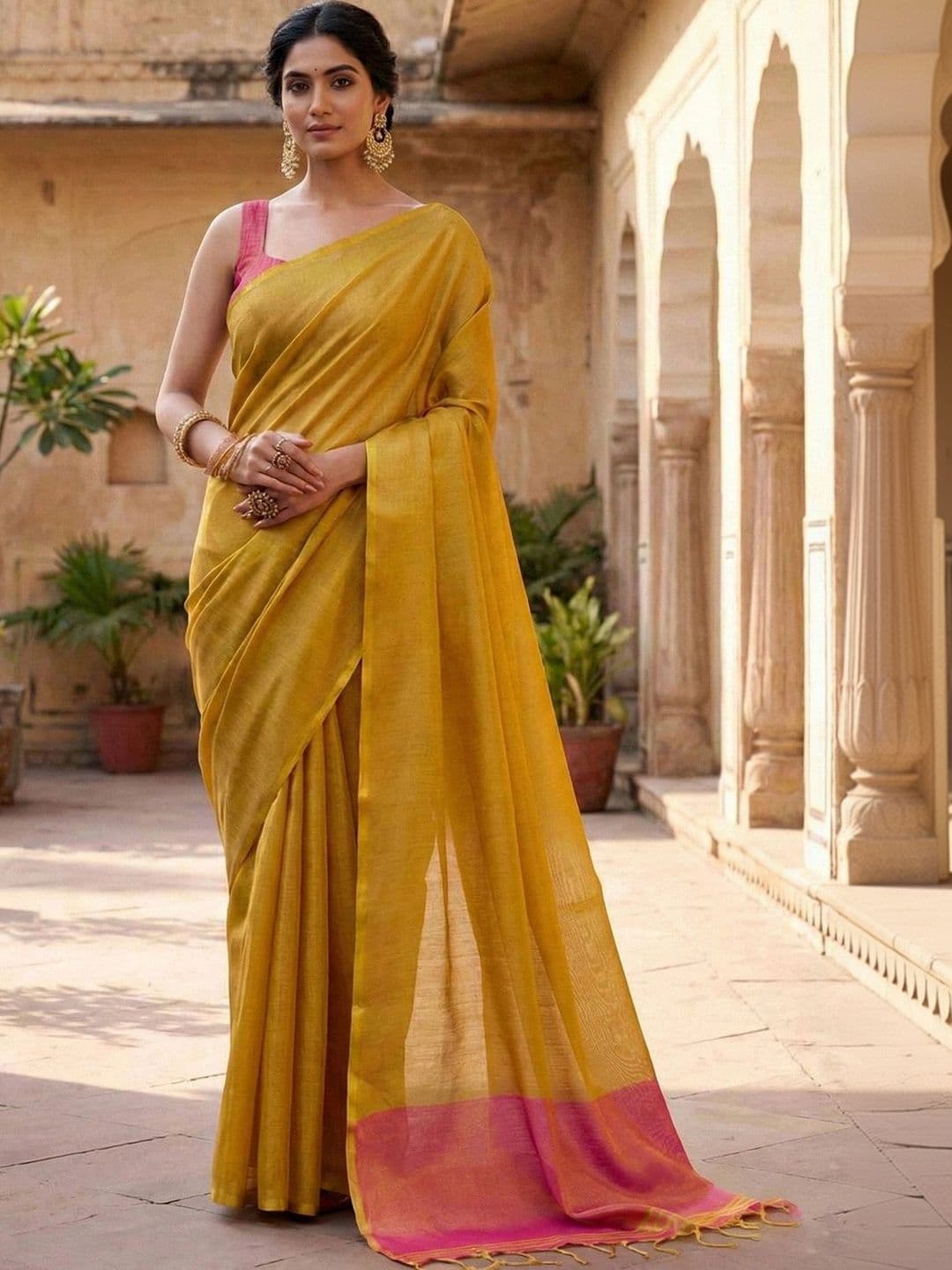 Mitera Woven Design Tissue Saree - view 1