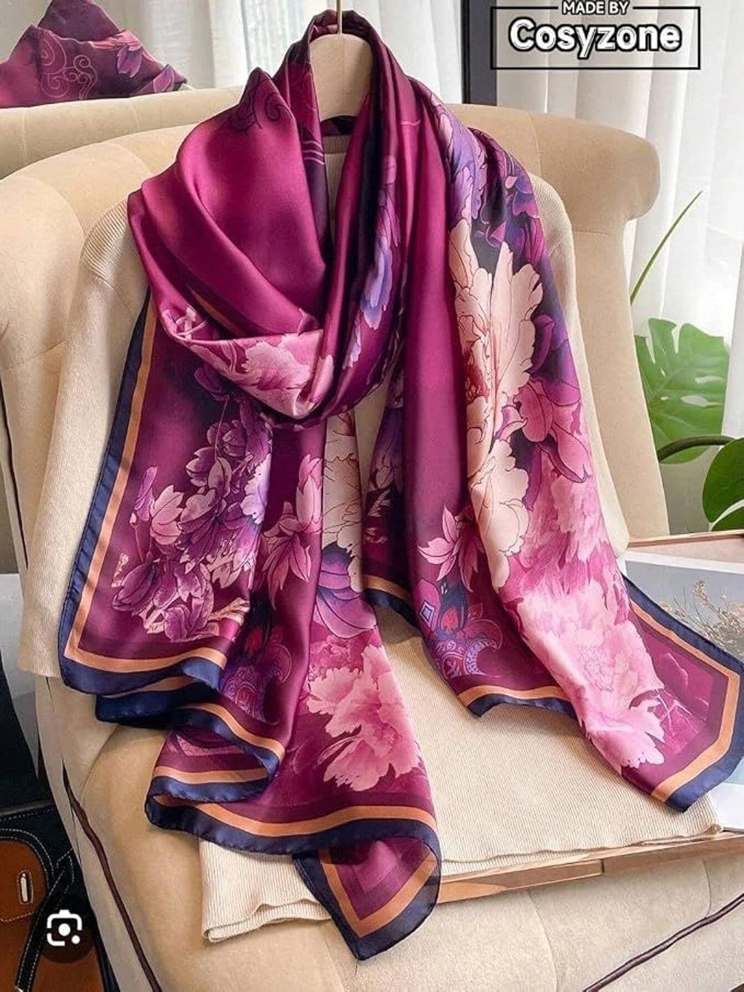 ANDVOGUE Silk Stoles & Scarf for women thumbnail 3