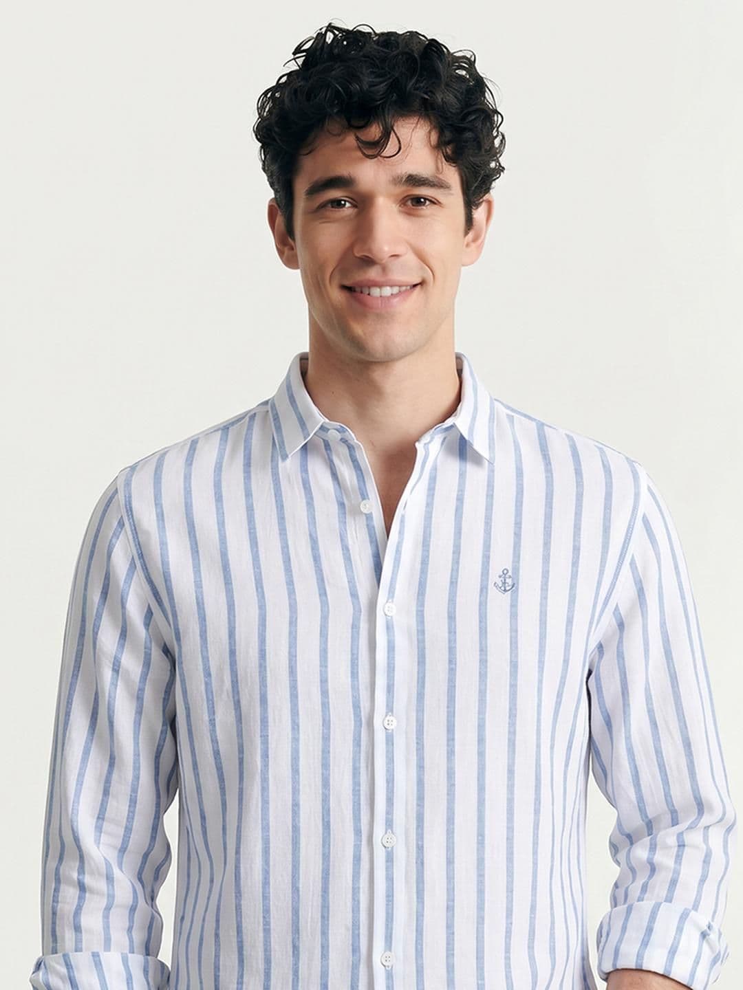 Mast & Harbour Linen Blend Stripe Shirt - view 1