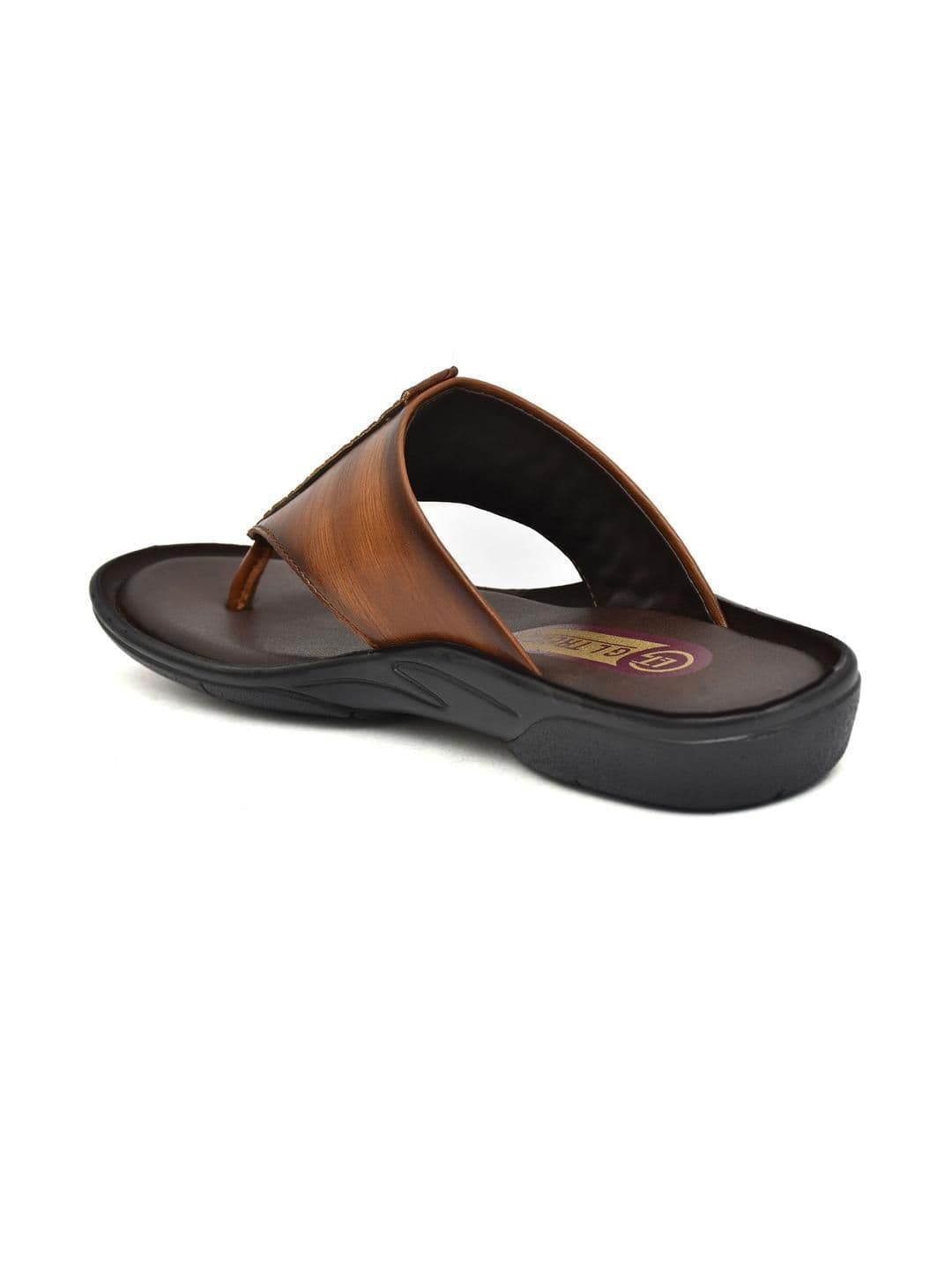 G L Trend Men's Tan Textured Comfort Thong Sandals with Adjustable Strap thumbnail 6