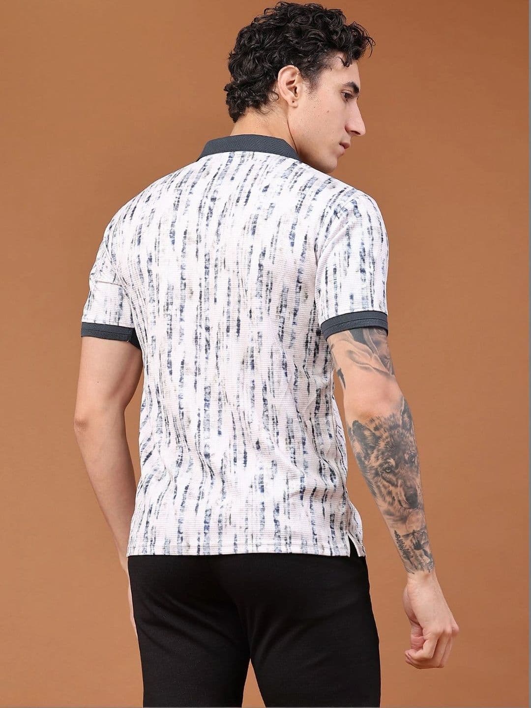 V-Mart Men Printed Polo Collar T-shirt thumbnail 2