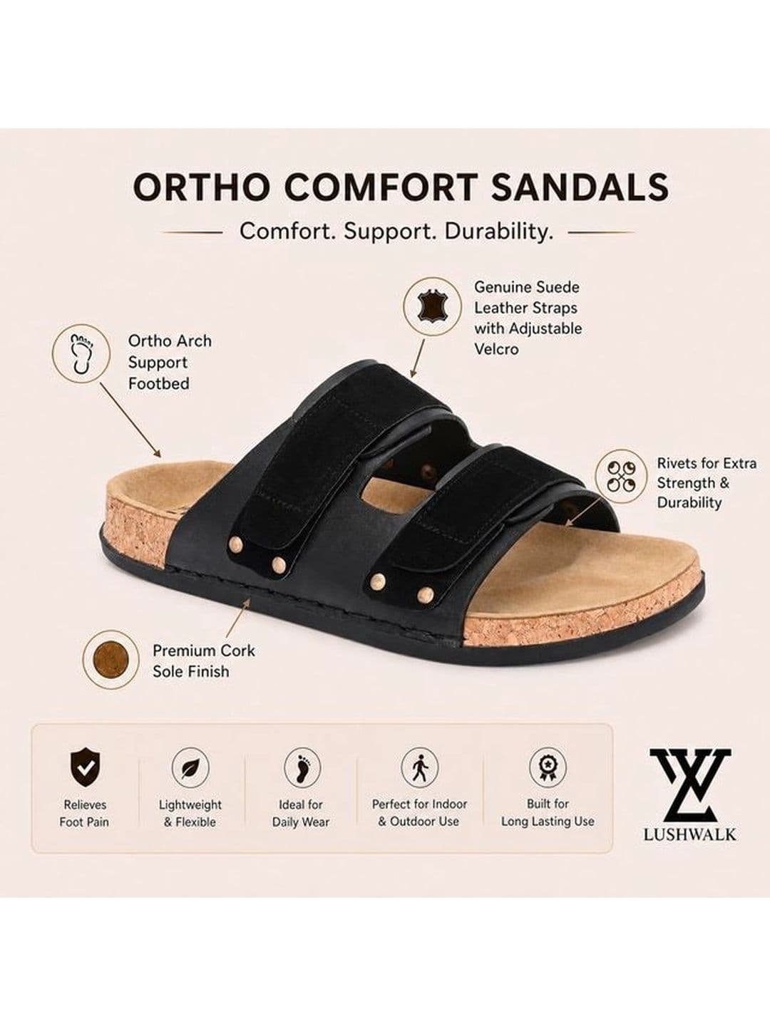 Lushwalk Men Comfort Sandals thumbnail 5
