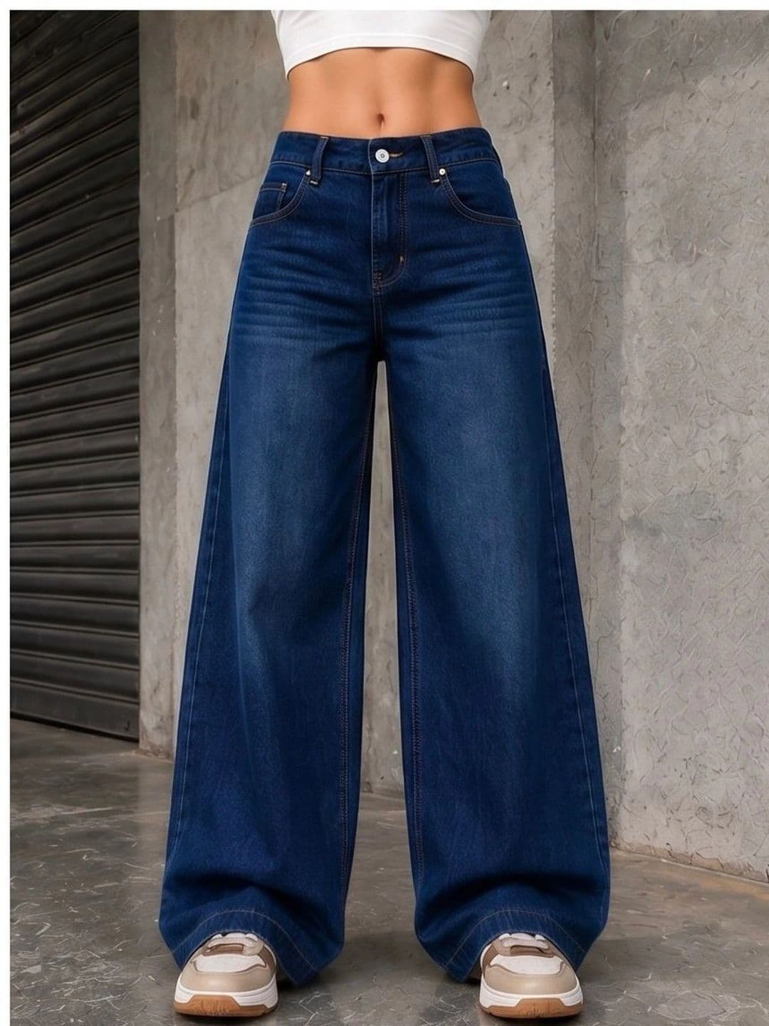 MERCEL Women Original Wide Leg High-Rise Light Fade Stretchable Jeans - view 1