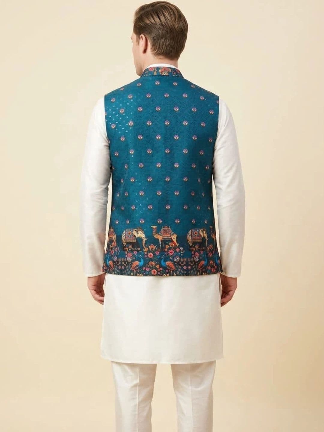 Safa Marwa Printed Nehru Jackets thumbnail 2