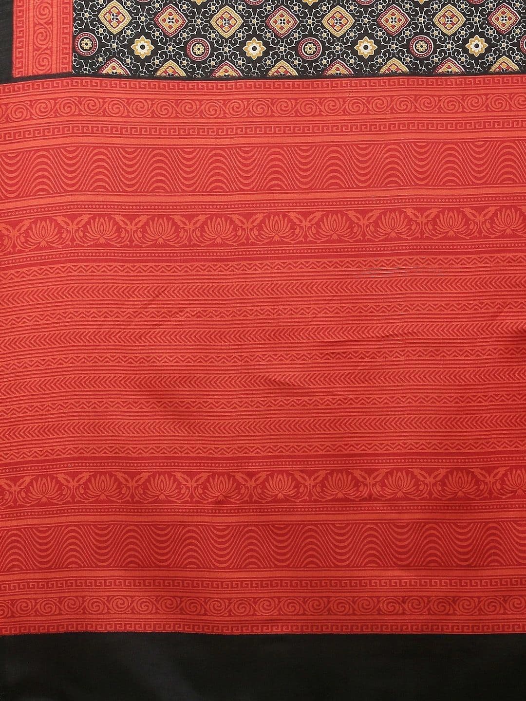 Anouk Bandhani Silk Blend Fusion Block Print Saree thumbnail 5