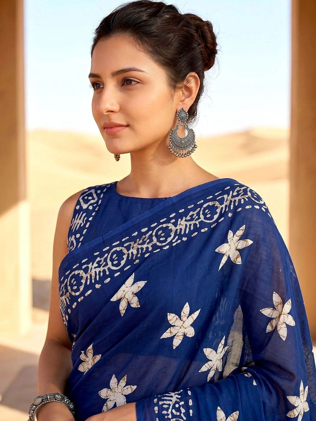 VS MALL Floral Pure Cotton Saree thumbnail 3