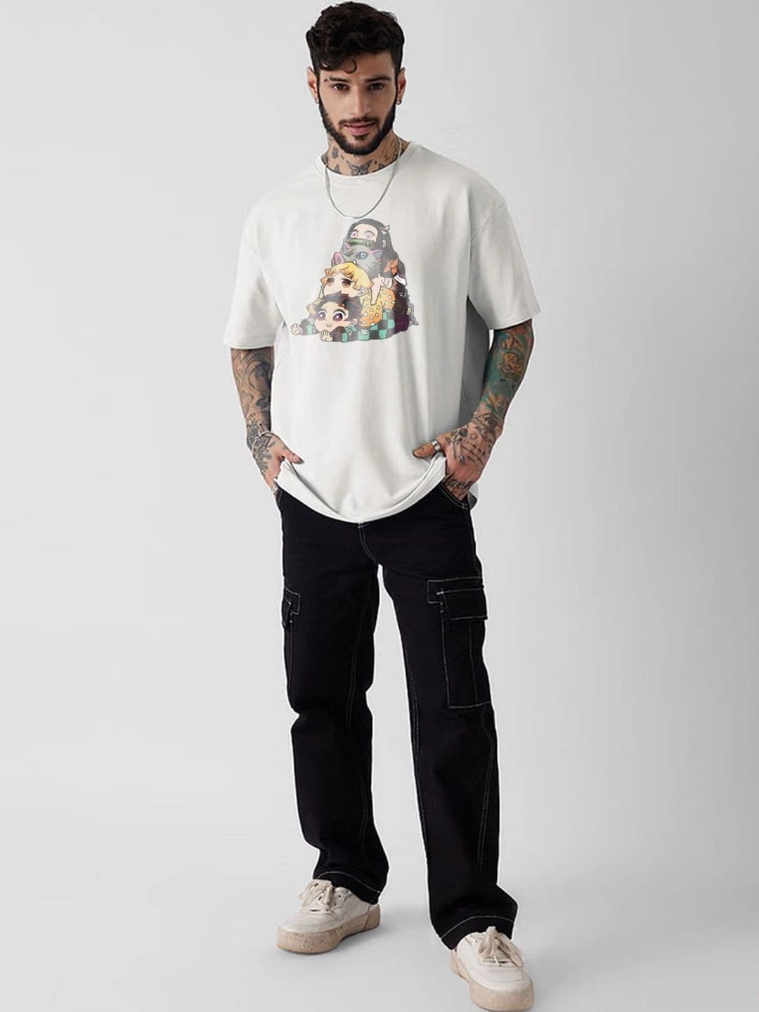 Moda rapido X TOGS & TERRE Men Printed Drop-Shoulder Sleeves Organic Cotton Blend T-shirt thumbnail 3