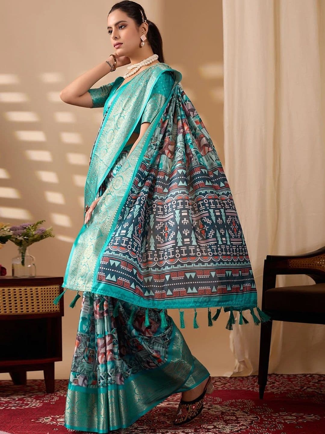 Moda Rapido Zari Silk Blend Designer Saree thumbnail 7