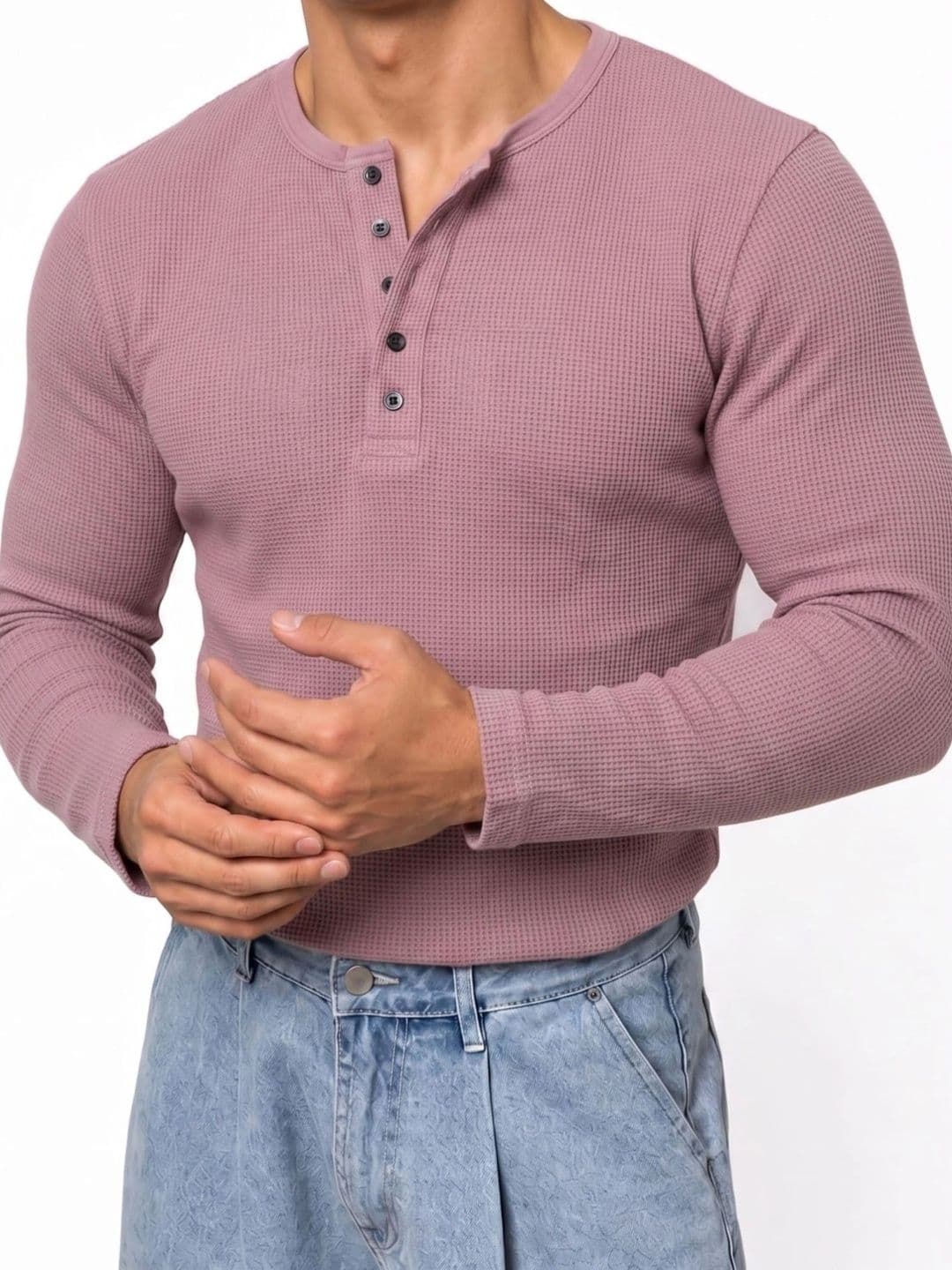 Azizan Men Henley Neck T-shirt thumbnail 2