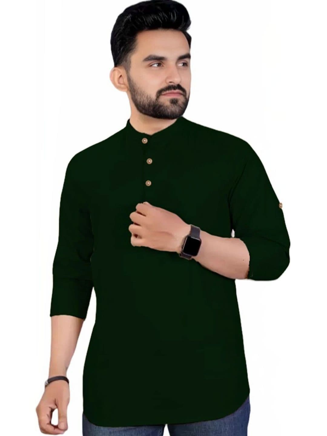 Amrit Trending Men Pack of 2 Cotton Mandarin Collar Kurta thumbnail 3