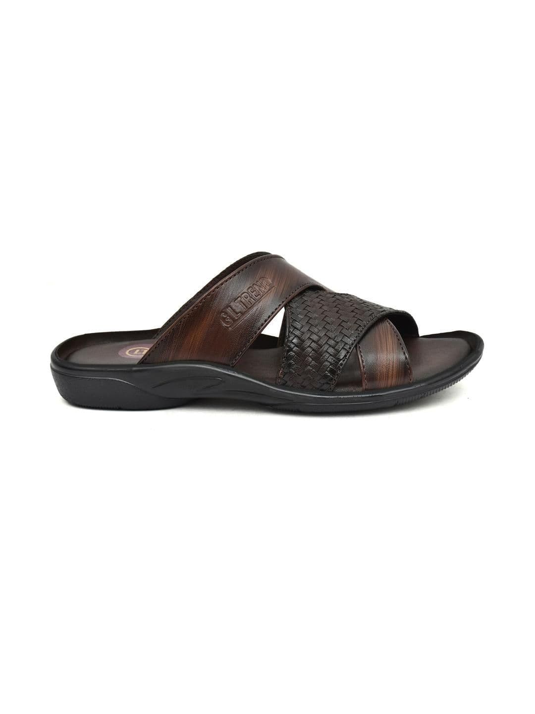 G L Trend Men Casual Stylish Comfortable Brown Slip-On Sandals thumbnail 3