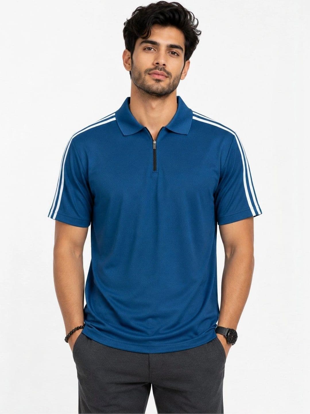 MaverIQ Men Polo Collar Dri-FIT Slim Fit T-shirt - view 1