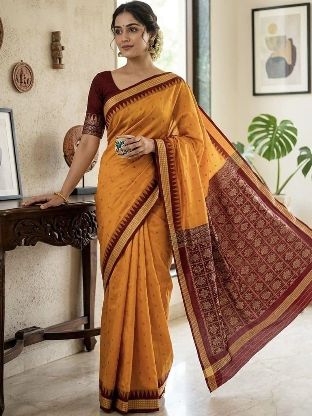 Silk Loomluxe Zari Art Silk Sambalpuri Saree thumbnail 4