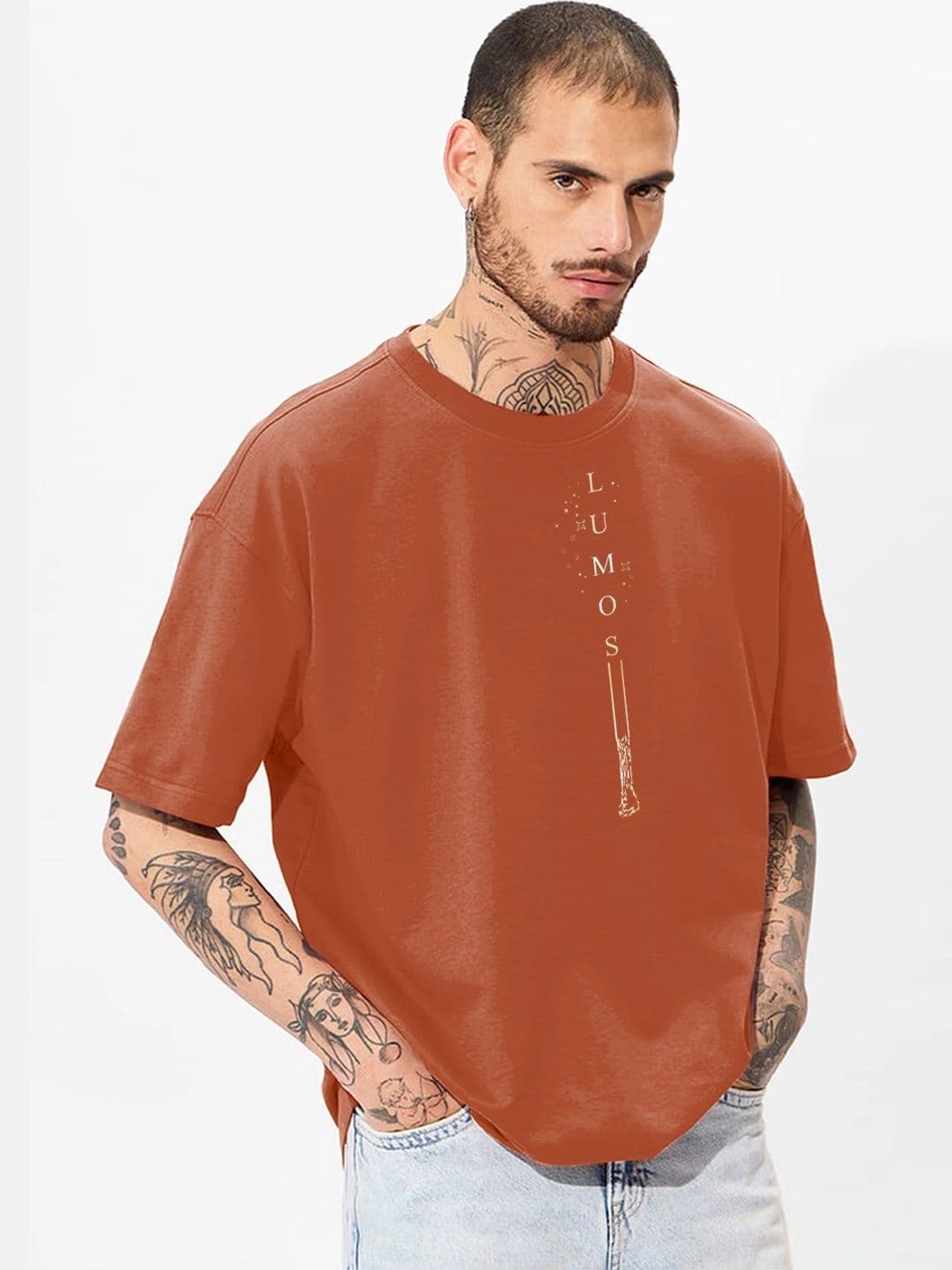 Moda rapido X TOGS & TERRE Men Printed Drop-Shoulder Sleeves Organic Cotton Blend T-shirt - view 1