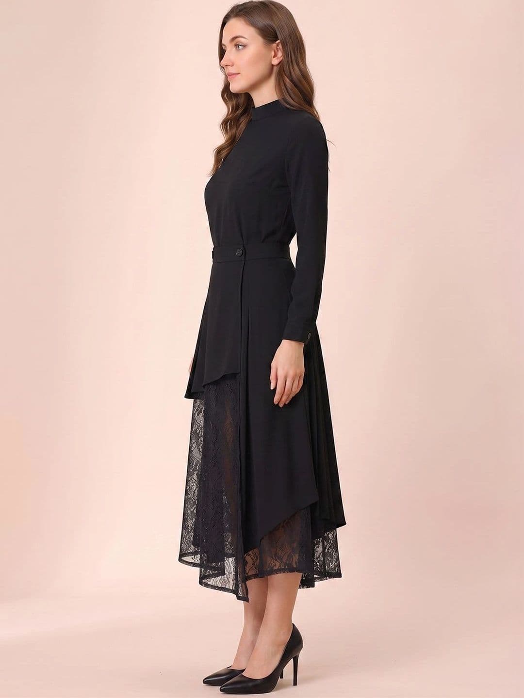ATELIER REBEL Women Sheer Midi A-Line Skirt thumbnail 4