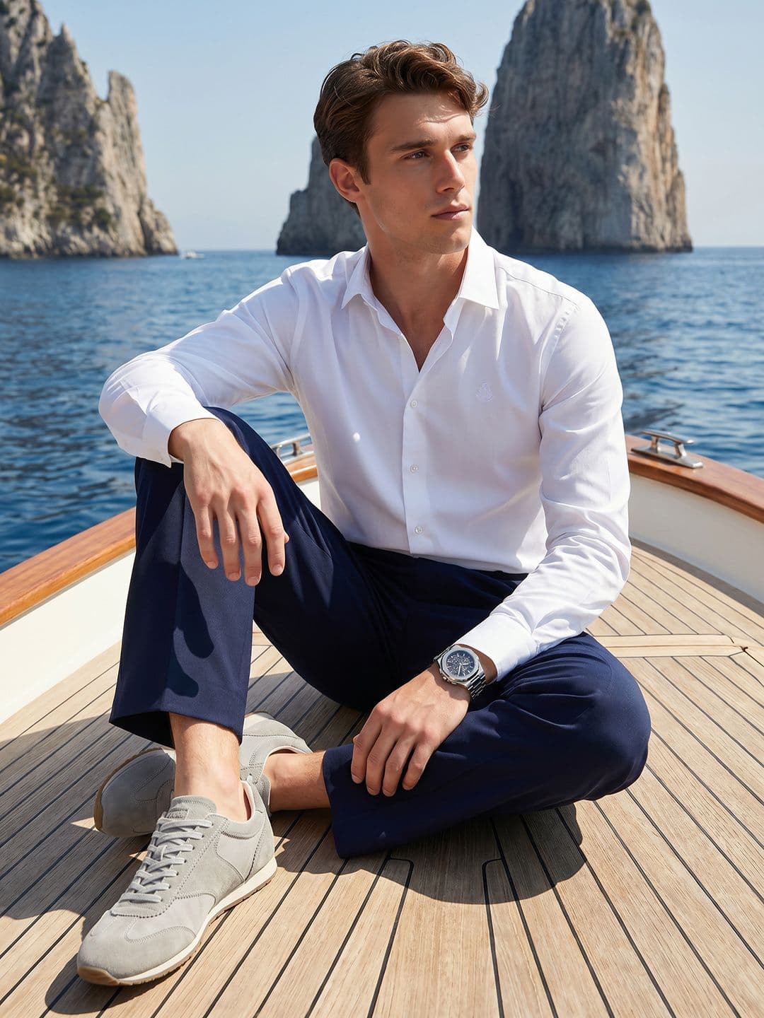 Mast & Harbour Easy Drape Off White Shirt thumbnail 2