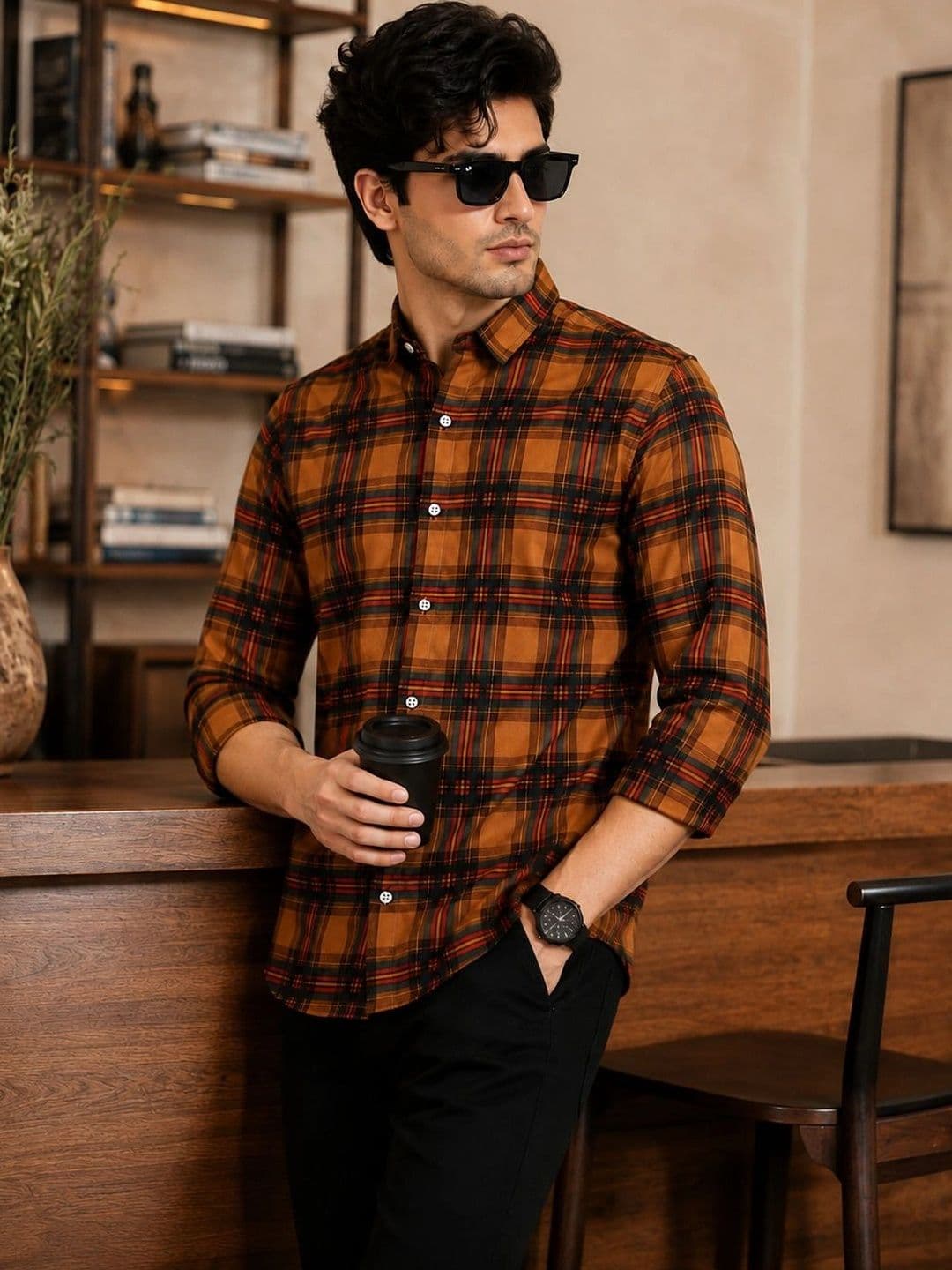 pihu Men Comfort Tartan Checks Checked Casual Shirt - view 1