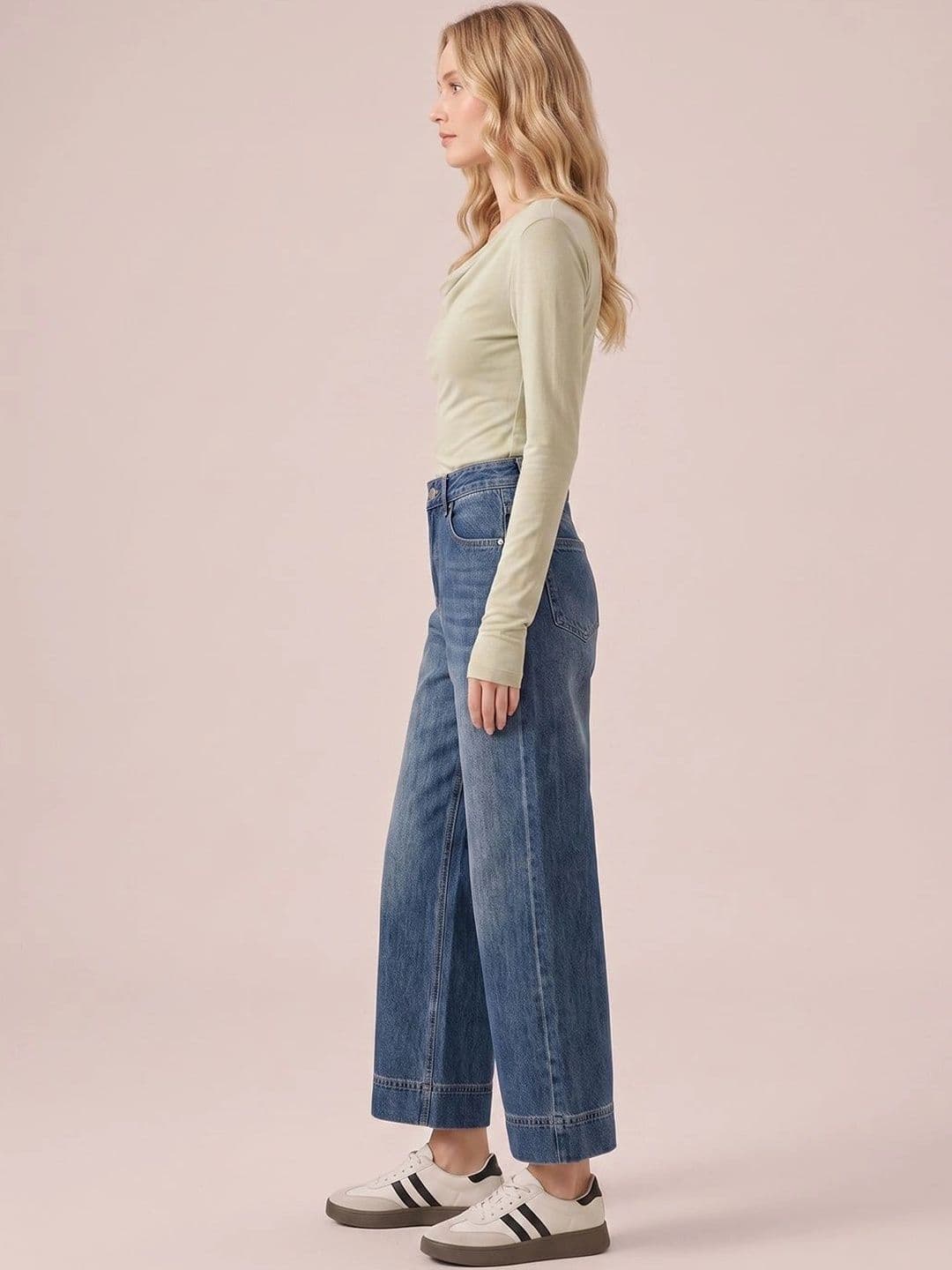 ATELIER REBEL Women Straight Fit Mid-Rise Light Fade Jeans thumbnail 4