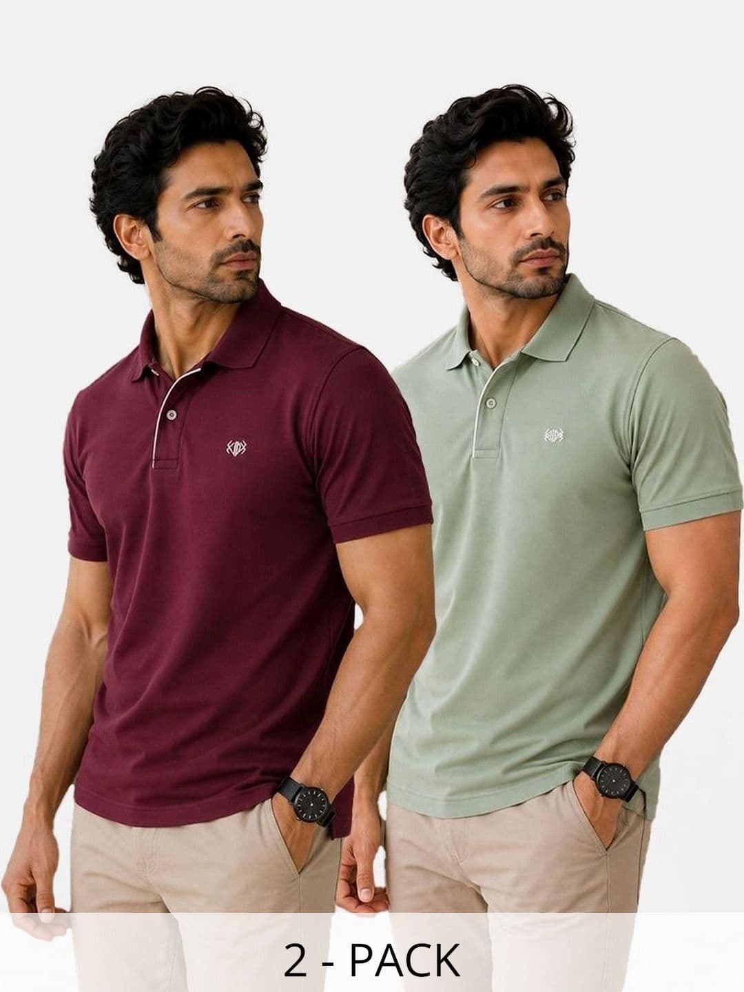 VELDEER Men Brand Logo 2 Polo Collar T-shirt - view 1