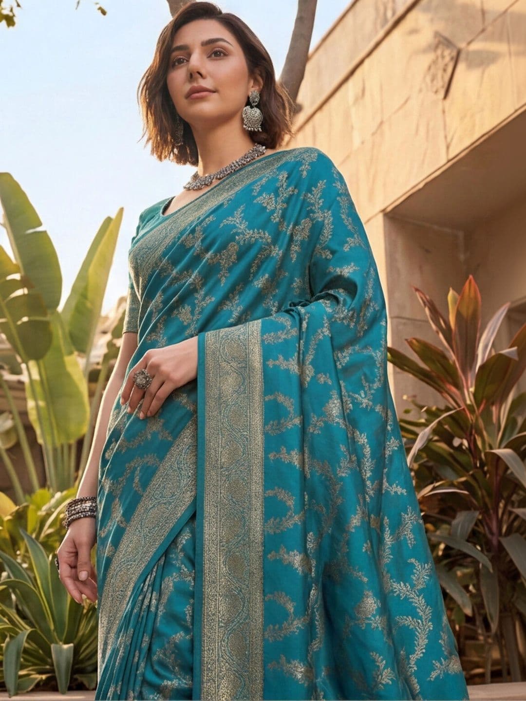 Anouk Rustic Woven Design Zari Silk Blend Designer Kanjeevaram Saree thumbnail 5