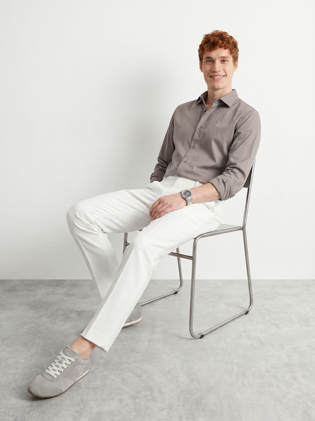 Mast & Harbour Easy Drape Grey Shirt thumbnail 3