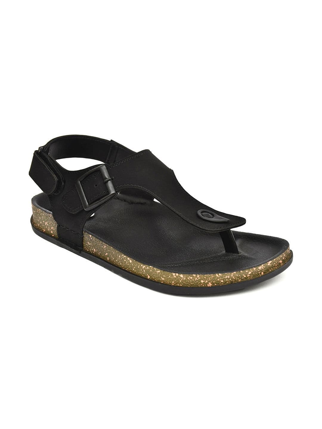 G L Trend Men Casual Iightweight Black T Strap Velcro Sandals thumbnail 7