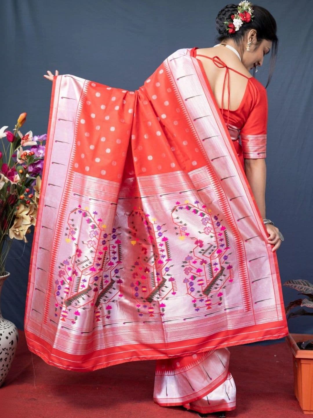 Dhaaga Ghar Woven Design Zari Art Silk Paithani Saree thumbnail 2