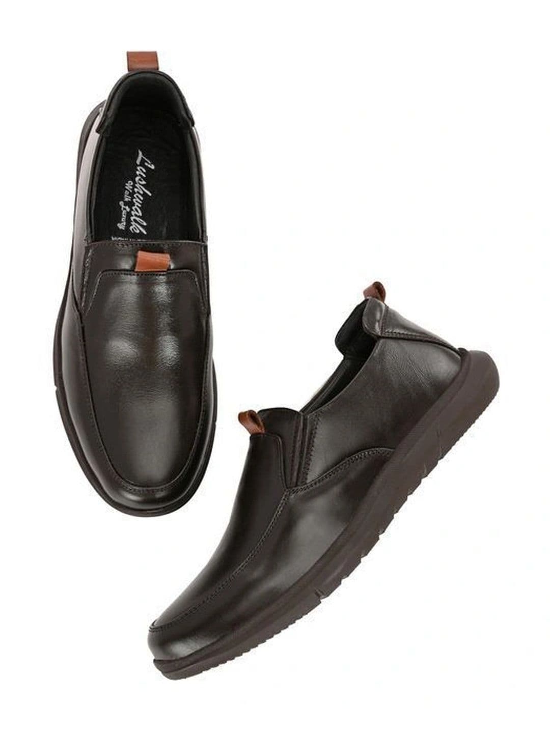 Lushwalk Men Leather Round Toe Slip-On Slip-On Shoes Formal Shoes thumbnail 2