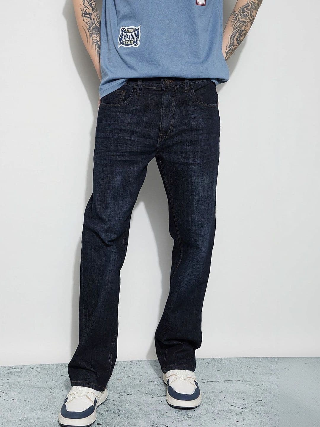 Fame Forever by Lifestyle Men Straight Fit Mid-Rise Stretchable Jeans thumbnail 4