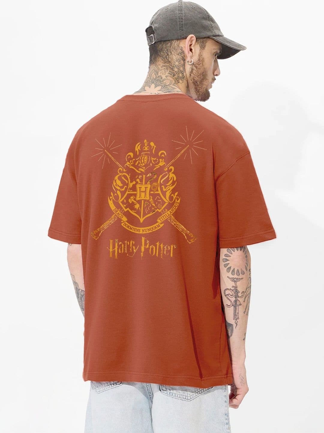 Moda rapido X TOGS & TERRE Men Typography Printed Drop-Shoulder Sleeves Organic Cotton Blend T-shirt thumbnail 2