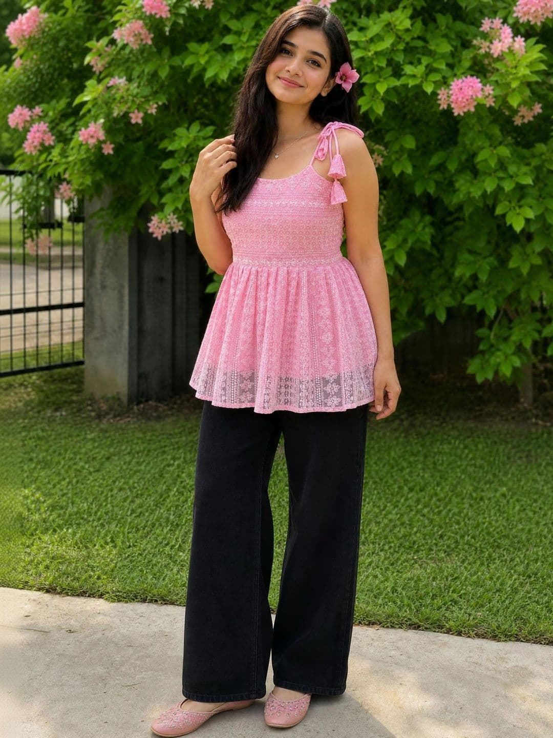 Youthnic Ethnic Motifs Embroidered Chikankari Chikankari Empire Kurti thumbnail 5