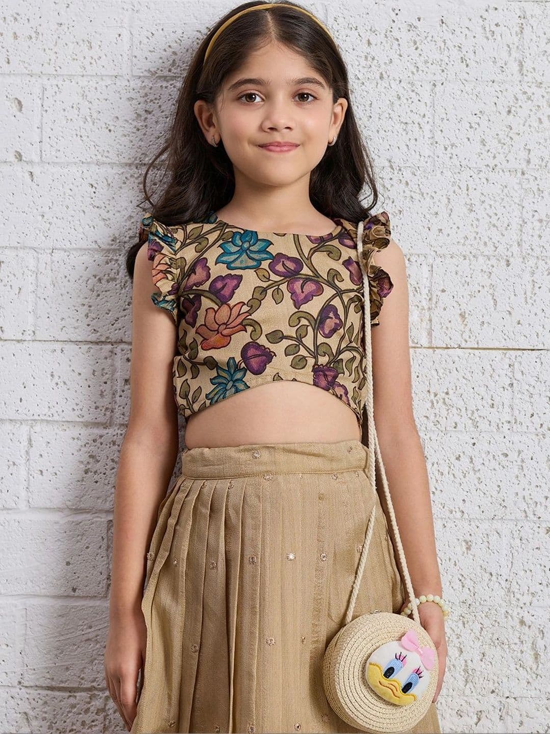 Tasarika Girls Printed Sequinned Ready to Wear Lehenga & thumbnail 7