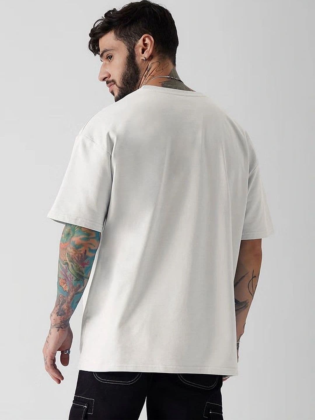 Moda rapido X TOGS & TERRE Men  Drop-Shoulder Sleeves Organic Cotton Blend T-shirt thumbnail 3