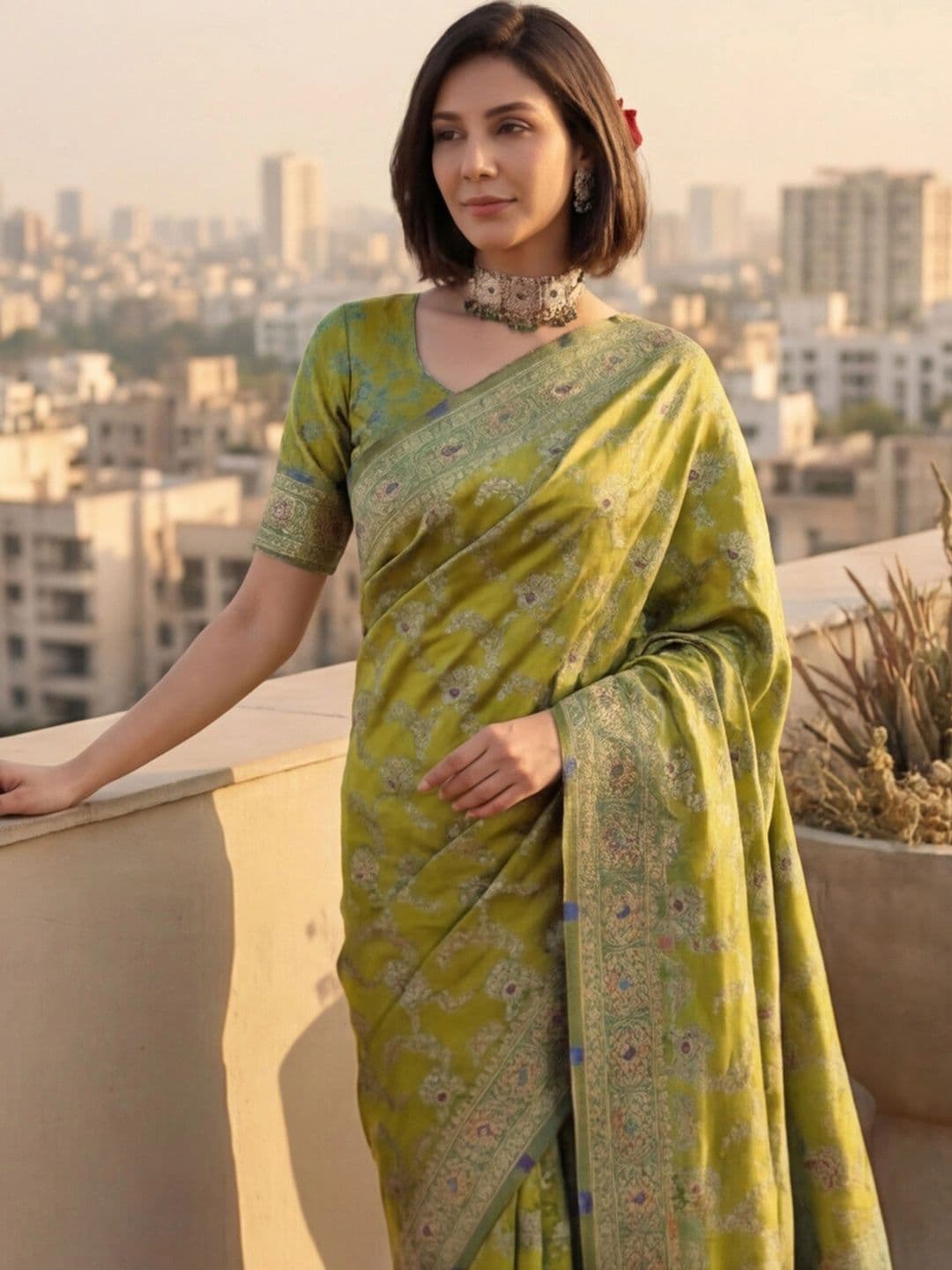 Anouk Rustic Woven Design Zari Silk Blend Designer Kanjeevaram Saree thumbnail 7