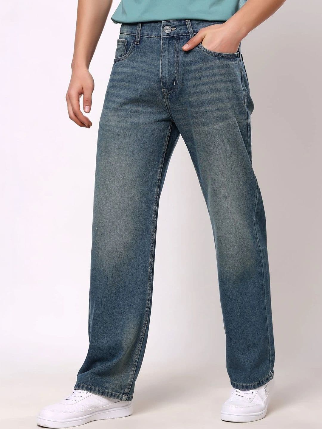 Stylox Men's Baggy Fit Non-Stretchable Mid-Rise Denim Jeans thumbnail 3