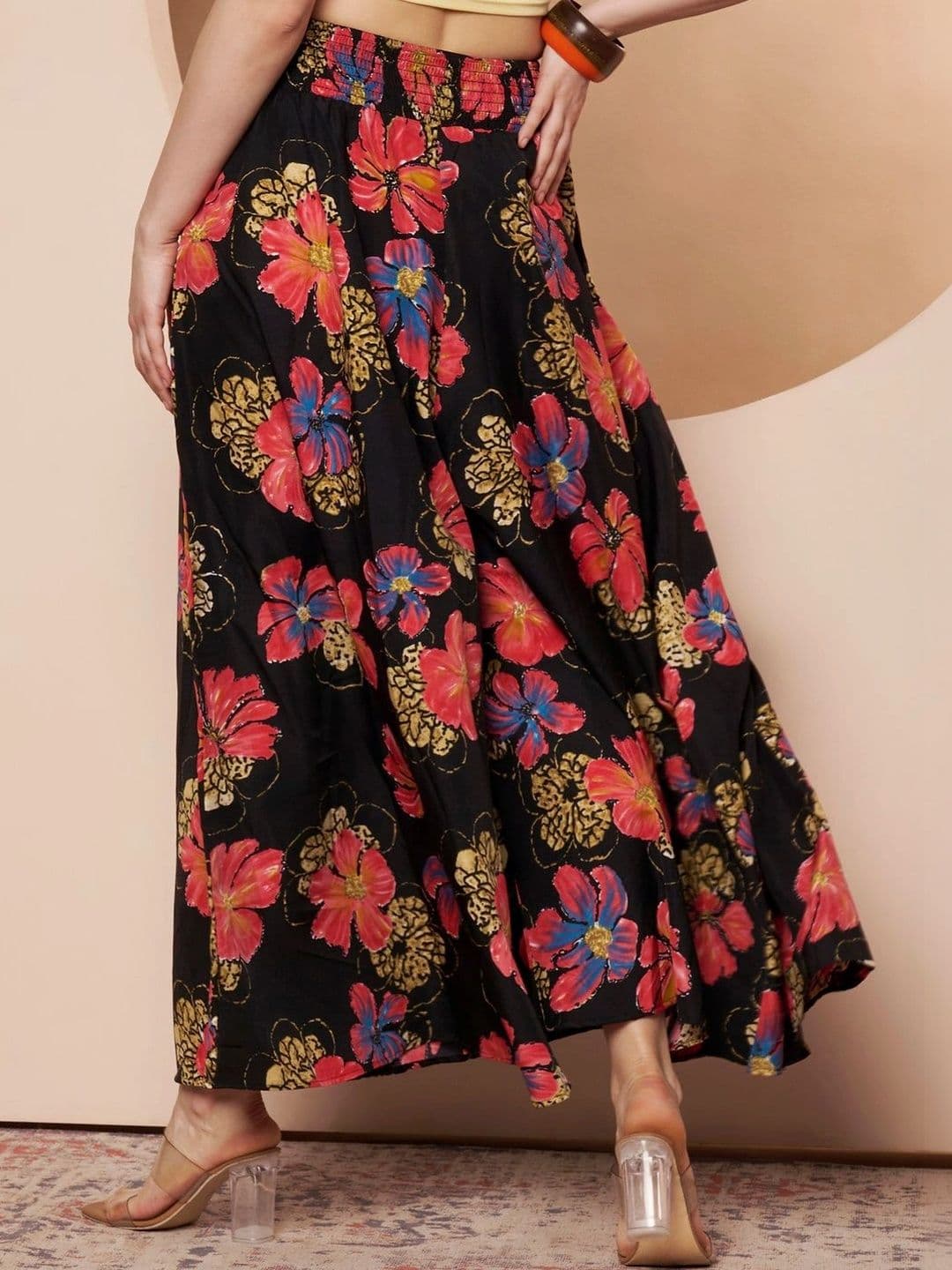 CORSICA Women Floral Printed Knitted Ethnic Palazzos thumbnail 3