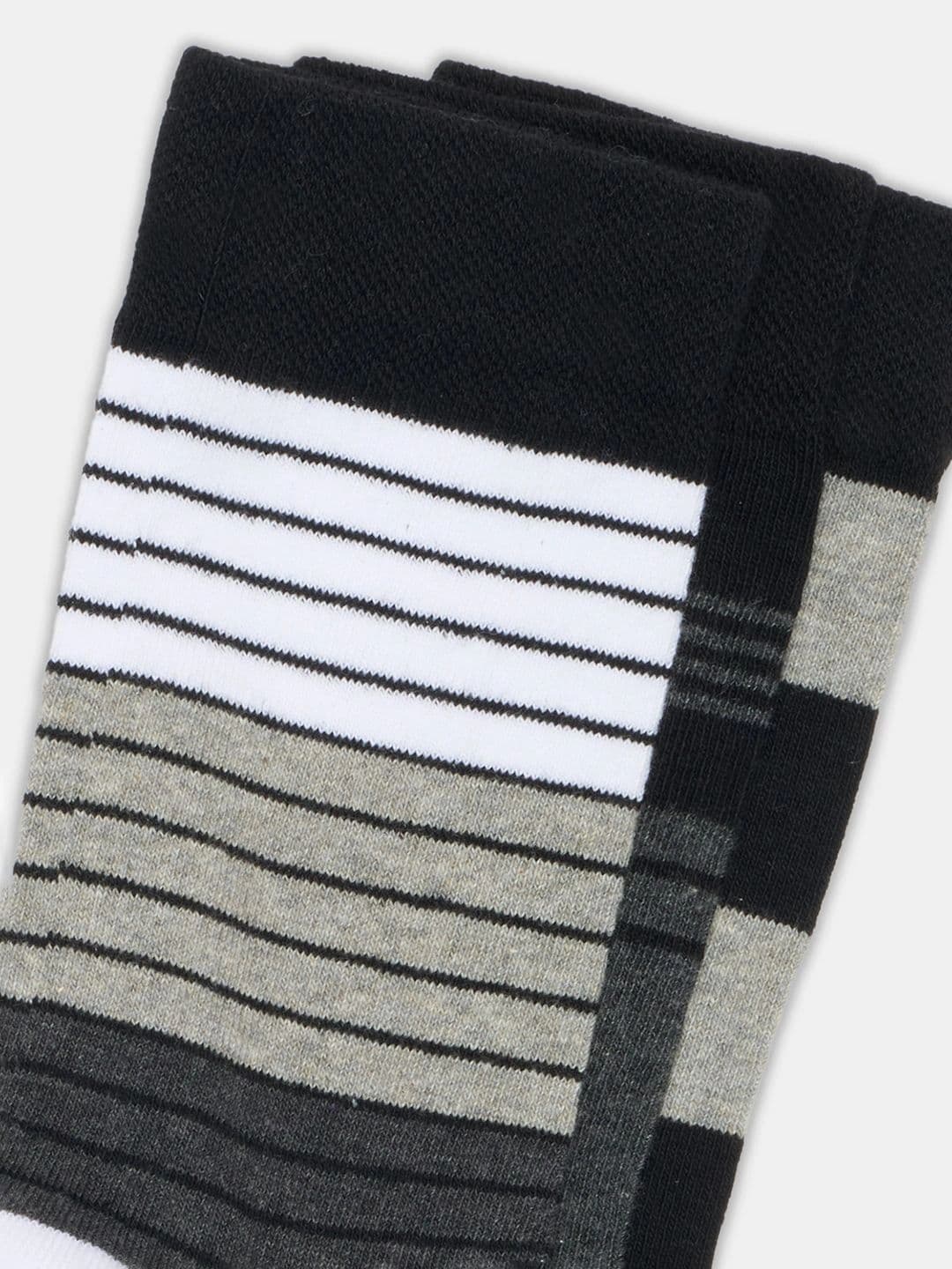 Urban Ranger by pantaloons Men Pack of 3 Cotton Blend Assorted Striped Above Ankle Socks thumbnail 2